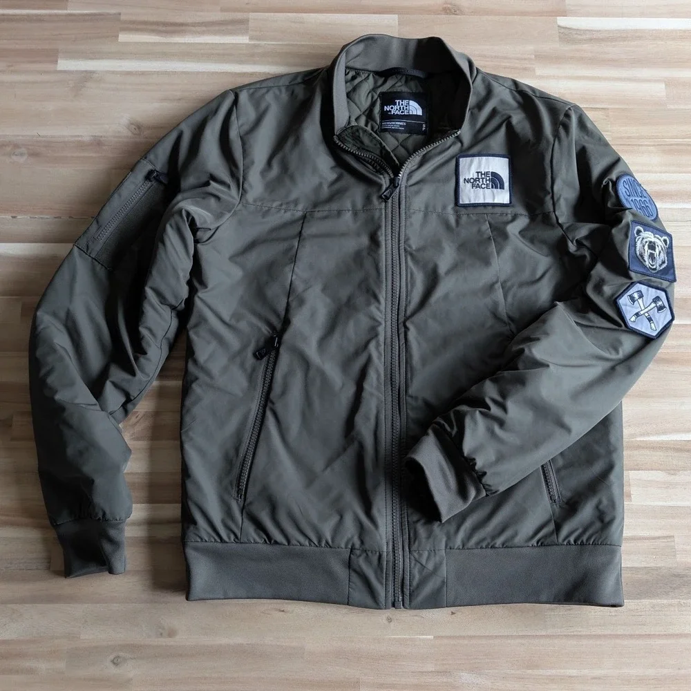 The North‎ Face Men's Vintage Rare Jester Bomber Jacket Olive Green Patch Small